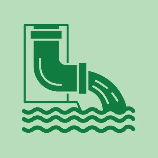 Diagram illustrating drainage solution for underground utility routes, showing water flowing from a pipe