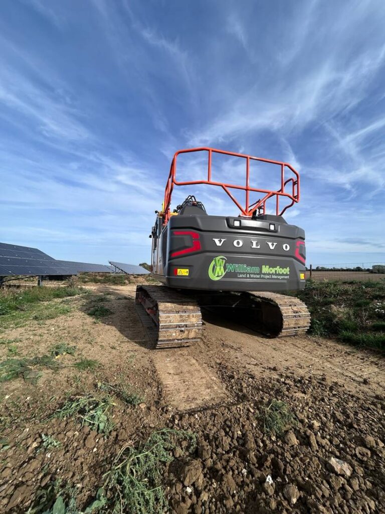 William Morfoot excavator on site at the solar farm