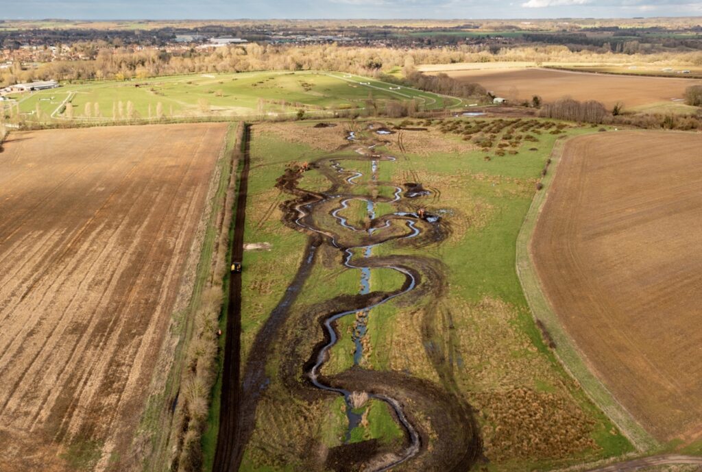 Large-scale river restoration and habitat creation works in progress