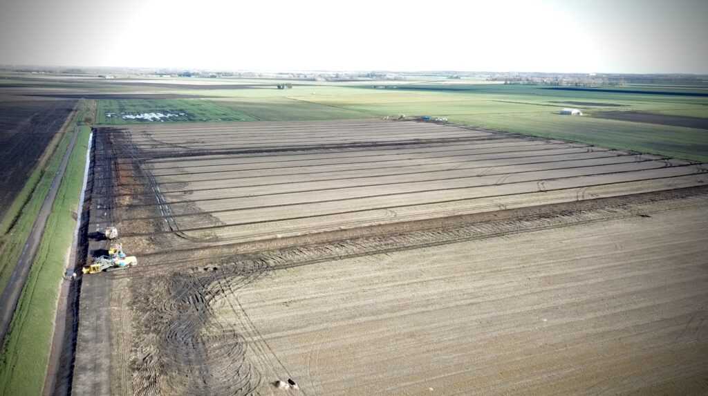 A comprehensive land drainage scheme being installed in the Fens