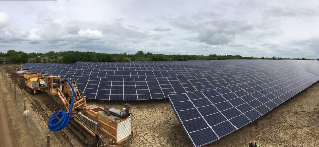 Specialist drainage installation alongside a renewable energy development